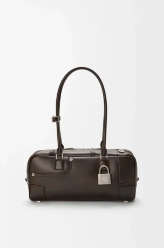 Panta Amazona 31 cropped bag in shiny calfskin Vintage Brown