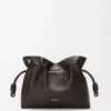 Panta medium Flamenco clutch in shiny calfskin Vintage Brown
