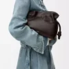 Panta medium Flamenco clutch in shiny calfskin Vintage Brown