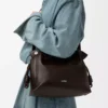 Panta medium Flamenco clutch in shiny calfskin Vintage Brown