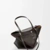 Panta medium Puzzle Fold tote in shiny calfskin Vintage Brown