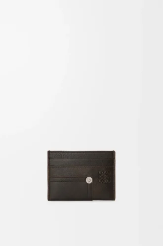 Panta plain cardholder in shiny calfskin Vintage Brown