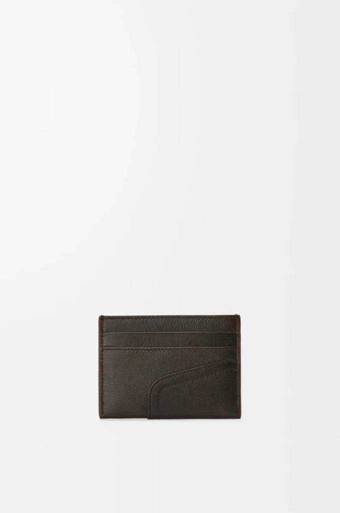 Panta plain cardholder in shiny calfskin Vintage Brown