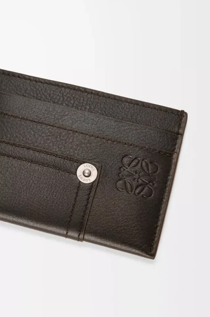 Panta plain cardholder in shiny calfskin Vintage Brown