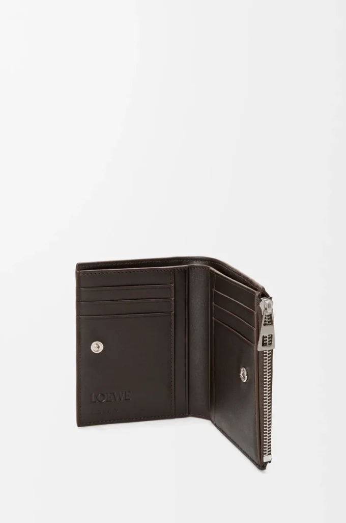 Panta slim compact wallet in shiny calfskin Vintage Brown Panta slim compact wallet in shiny calfskin Vintage Brown