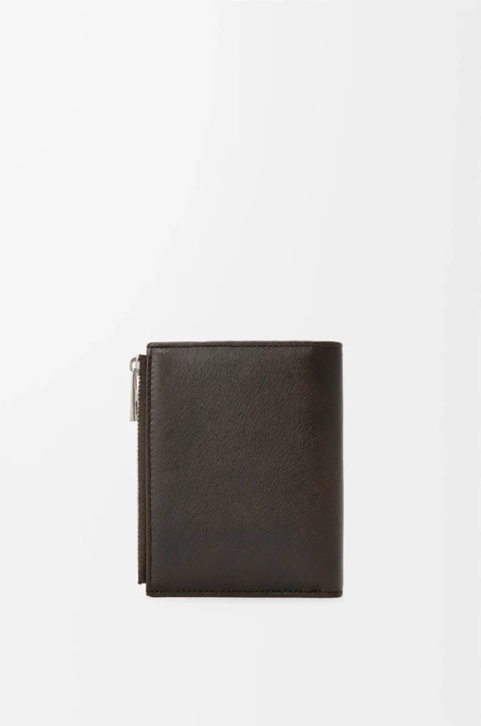Panta slim compact wallet in shiny calfskin Vintage Brown Panta slim compact wallet in shiny calfskin Vintage Brown