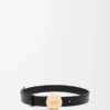 Pebble belt in smooth calfskin Black/Gold