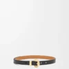 Pebble belt in smooth calfskin Black/Gold