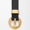 Pebble belt in smooth calfskin Black/Gold