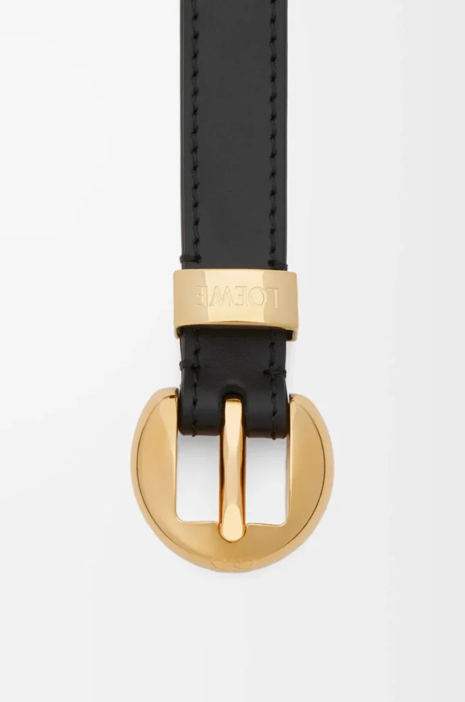 Pebble belt in smooth calfskin Black/Gold