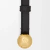 Pebble belt in smooth calfskin Black/Gold
