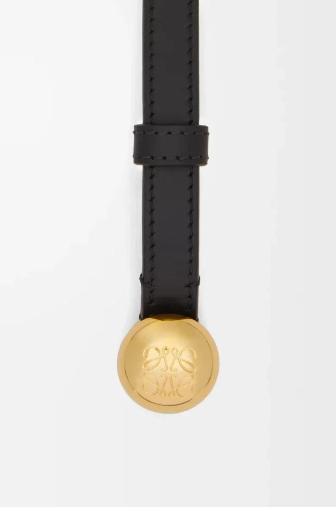 Pebble belt in smooth calfskin Black/Gold