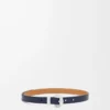 Pebble belt in smooth calfskin Deep Navy/Palladium