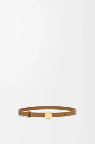Pebble belt in smooth calfskin Oak/Gold