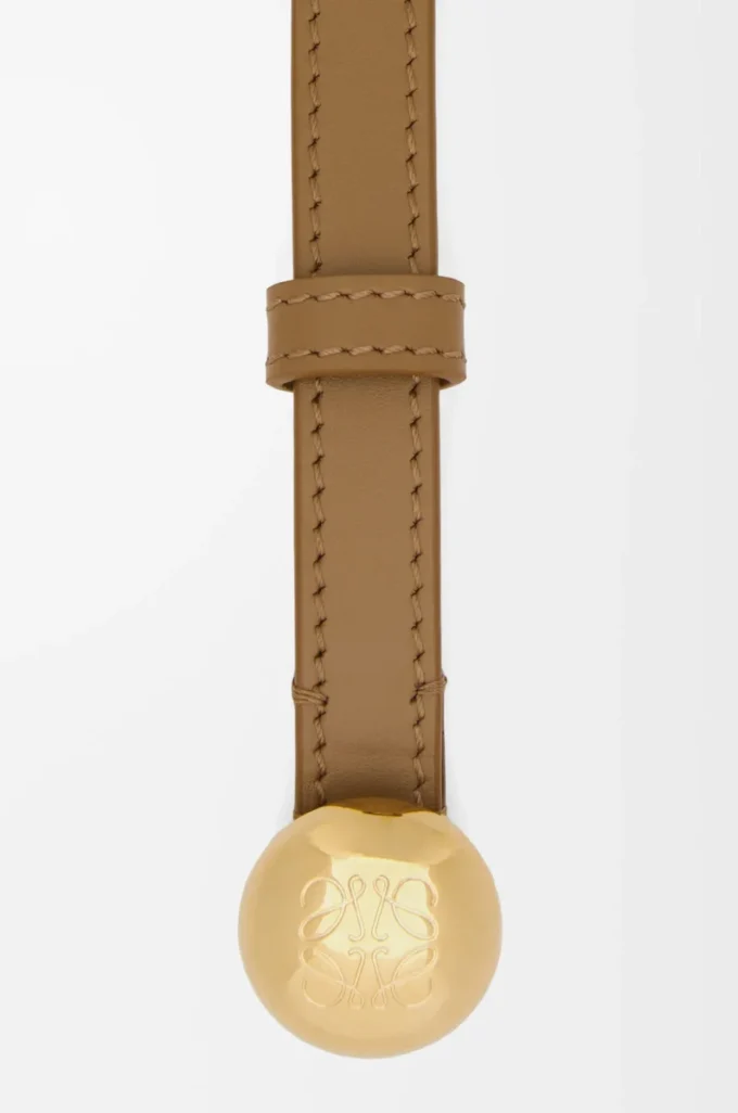 Pebble belt in smooth calfskin Oak/Gold