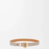 Pebble belt in smooth calfskin Sand/Gold
