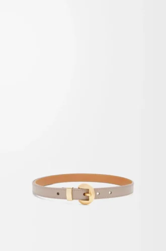 Pebble belt in smooth calfskin Sand/Gold