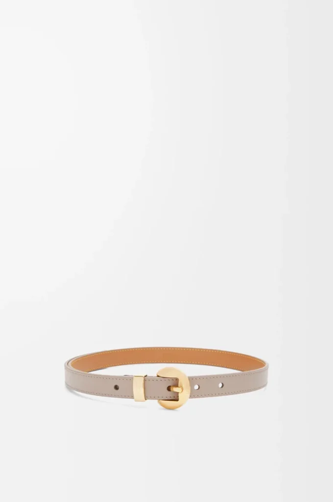 Pebble belt in smooth calfskin Sand/Gold