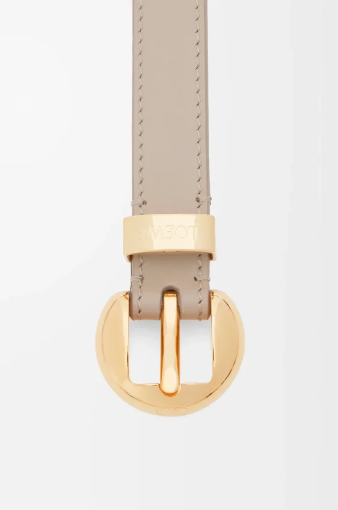 Pebble belt in smooth calfskin Sand/Gold