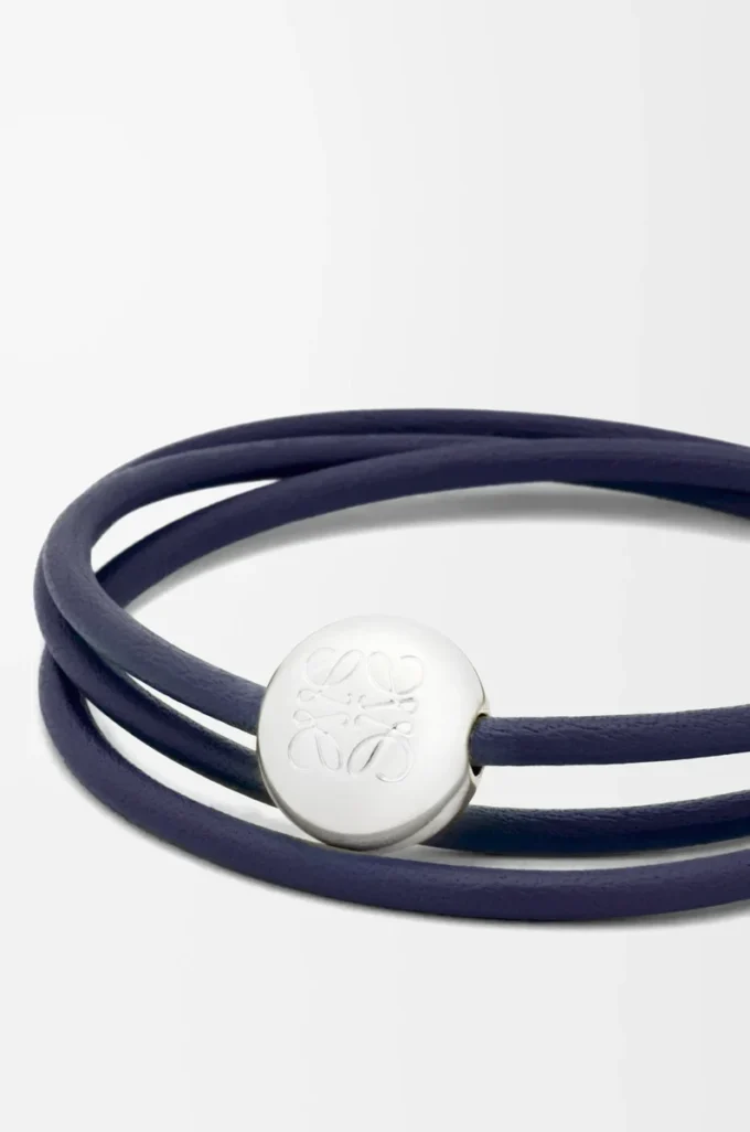 Pebble bracelet in calfskin Abyss Blue