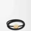 Pebble bracelet in calfskin Black/Gold