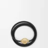 Pebble bracelet in calfskin Black/Gold