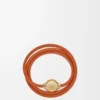 Pebble bracelet in calfskin Orange/Gold