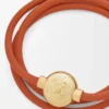 Pebble bracelet in calfskin Orange/Gold