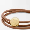 Pebble bracelet in calfskin Warm Desert