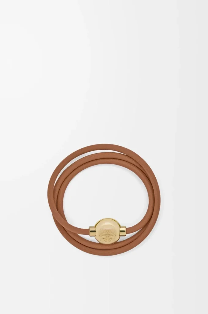 Pebble bracelet in calfskin Warm Desert/Gold