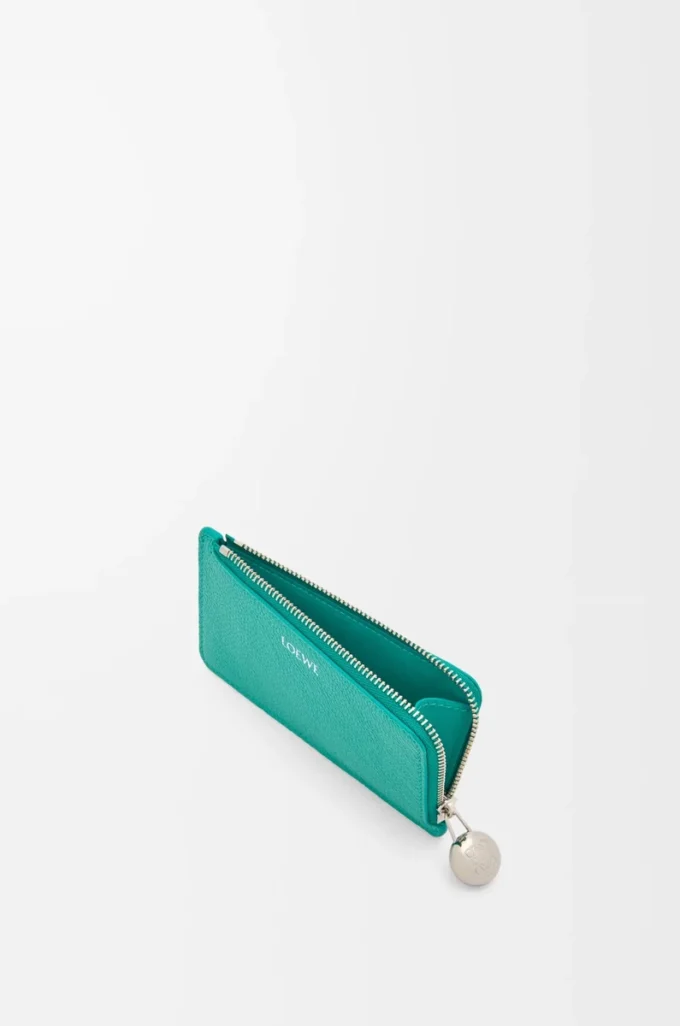 Pebble coin cardholder in pebble grained calfskin Aquamarine Pebble coin cardholder in pebble grained calfskin Aquamarine