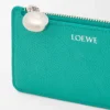 Pebble coin cardholder in pebble grained calfskin Aquamarine Pebble coin cardholder in pebble grained calfskin Aquamarine