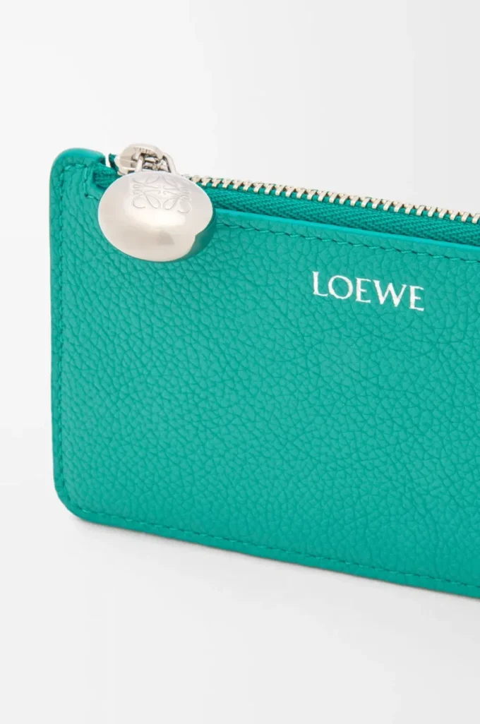 Pebble coin cardholder in pebble grained calfskin Aquamarine Pebble coin cardholder in pebble grained calfskin Aquamarine