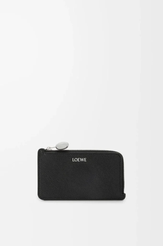 Pebble coin cardholder in pebble grained calfskin Black Pebble coin cardholder in pebble grained calfskin Black