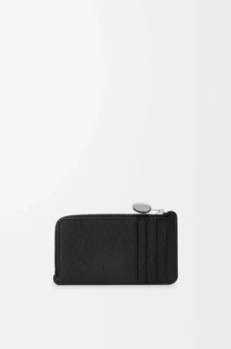 Pebble coin cardholder in pebble grained calfskin Black