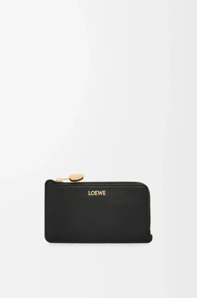 Pebble coin cardholder in shiny nappa calfskin Black Pebble coin cardholder in shiny nappa calfskin Black