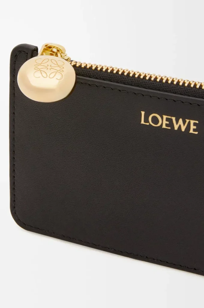 Pebble coin cardholder in shiny nappa calfskin Black Pebble coin cardholder in shiny nappa calfskin Black