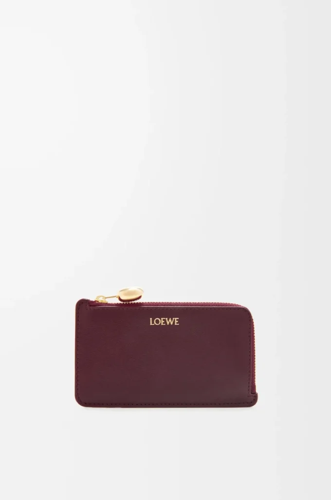 Pebble coin cardholder in shiny nappa calfskin Burgundy Pebble coin cardholder in shiny nappa calfskin Burgundy
