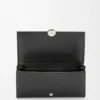 Pebble continental wallet in mini grain calfskin Black