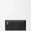 Pebble continental wallet in mini grain calfskin Black