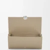 Pebble continental wallet in mini grain calfskin Clay