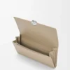 Pebble continental wallet in mini grain calfskin Clay