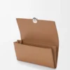 Pebble continental wallet in mini grain calfskin Mocha