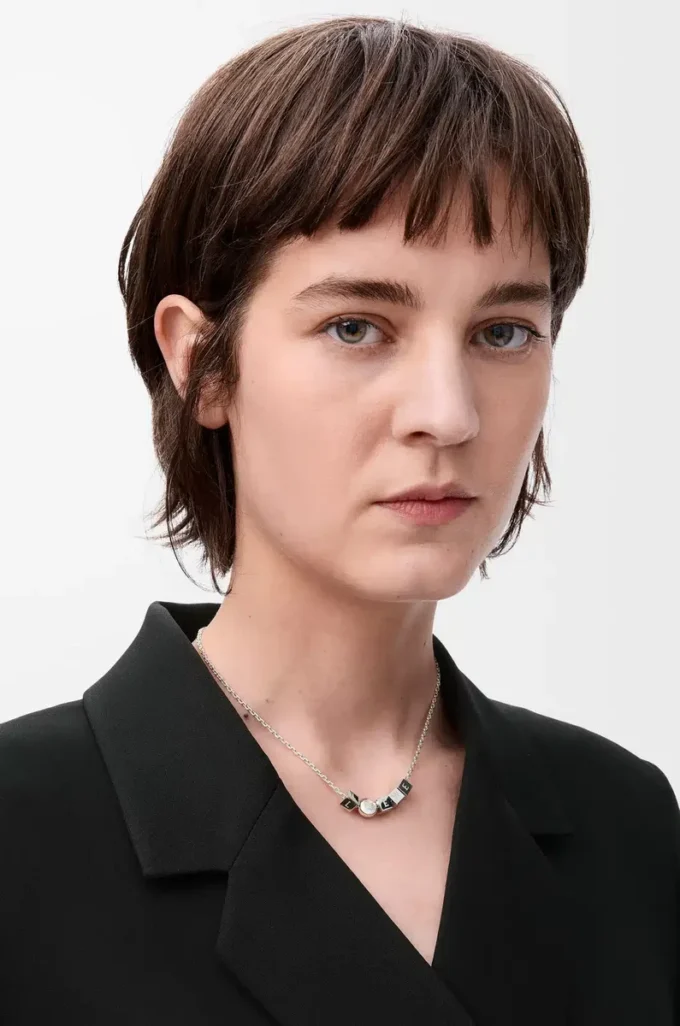 Pebble Cube necklace in sterling silver Silver Pebble Cube necklace in sterling silver Silver