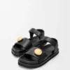 Pebble fussbett sandal in soft calfskin Black