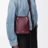 Pebble pouch in smooth calfskin Dark Burgundy