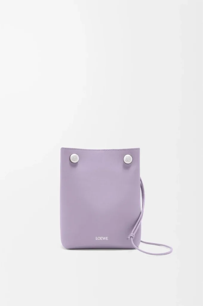 Pebble pouch in smooth calfskin Dirty Mauve