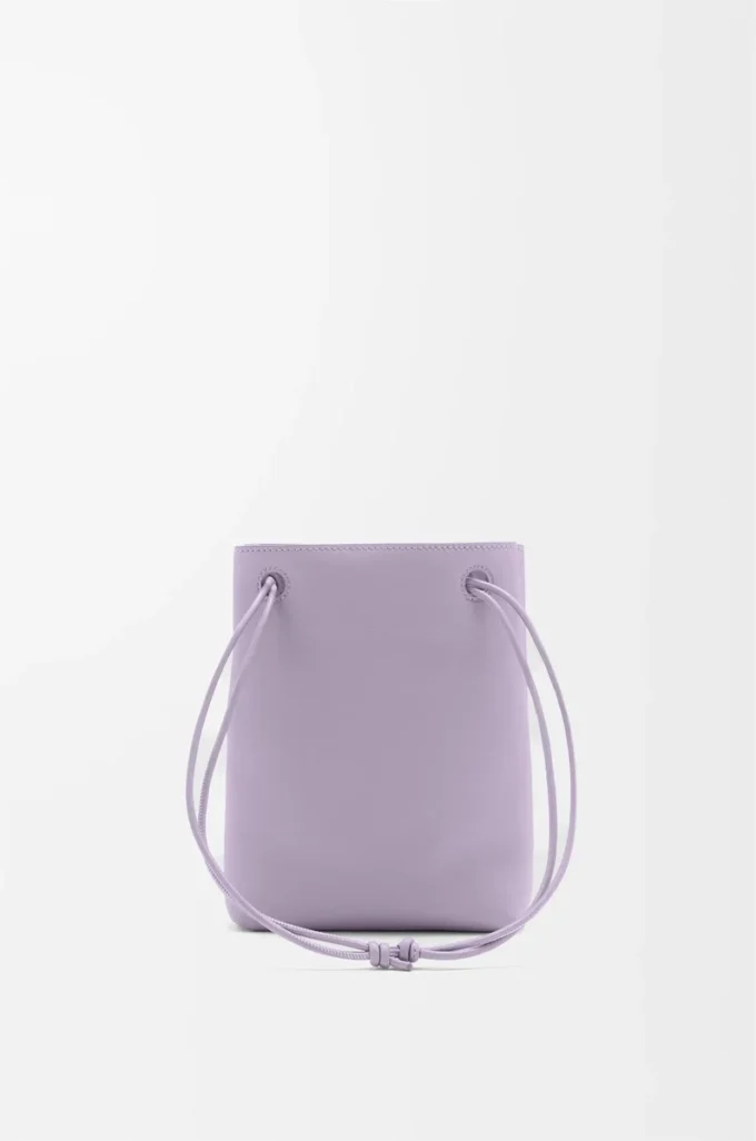 Pebble pouch in smooth calfskin Dirty Mauve