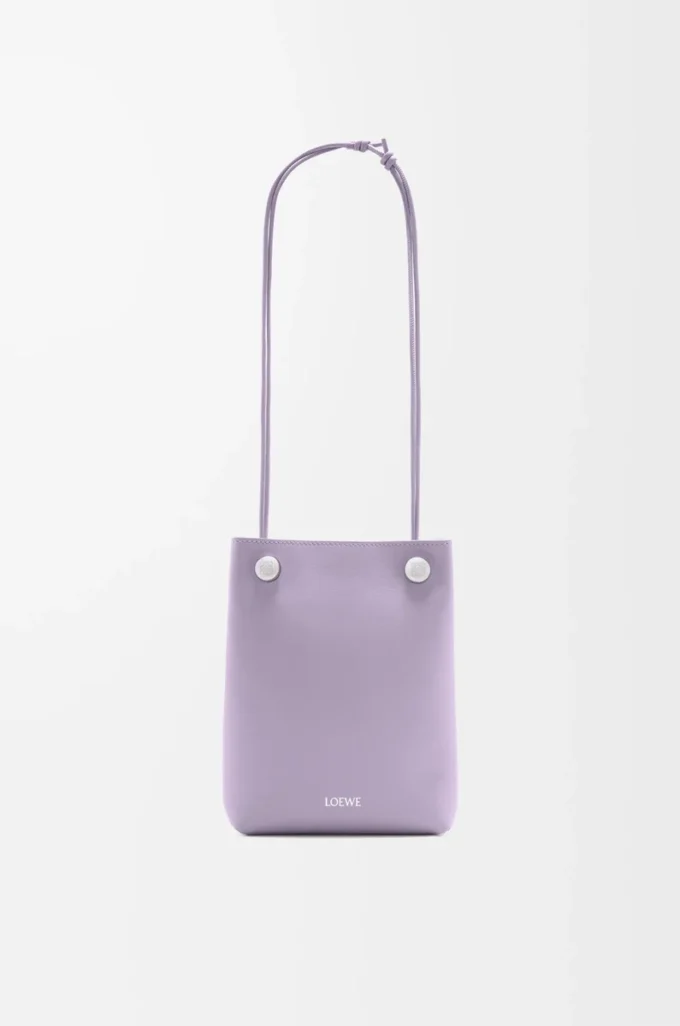 Pebble pouch in smooth calfskin Dirty Mauve