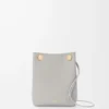 Pebble pouch in smooth calfskin Shell Grey
